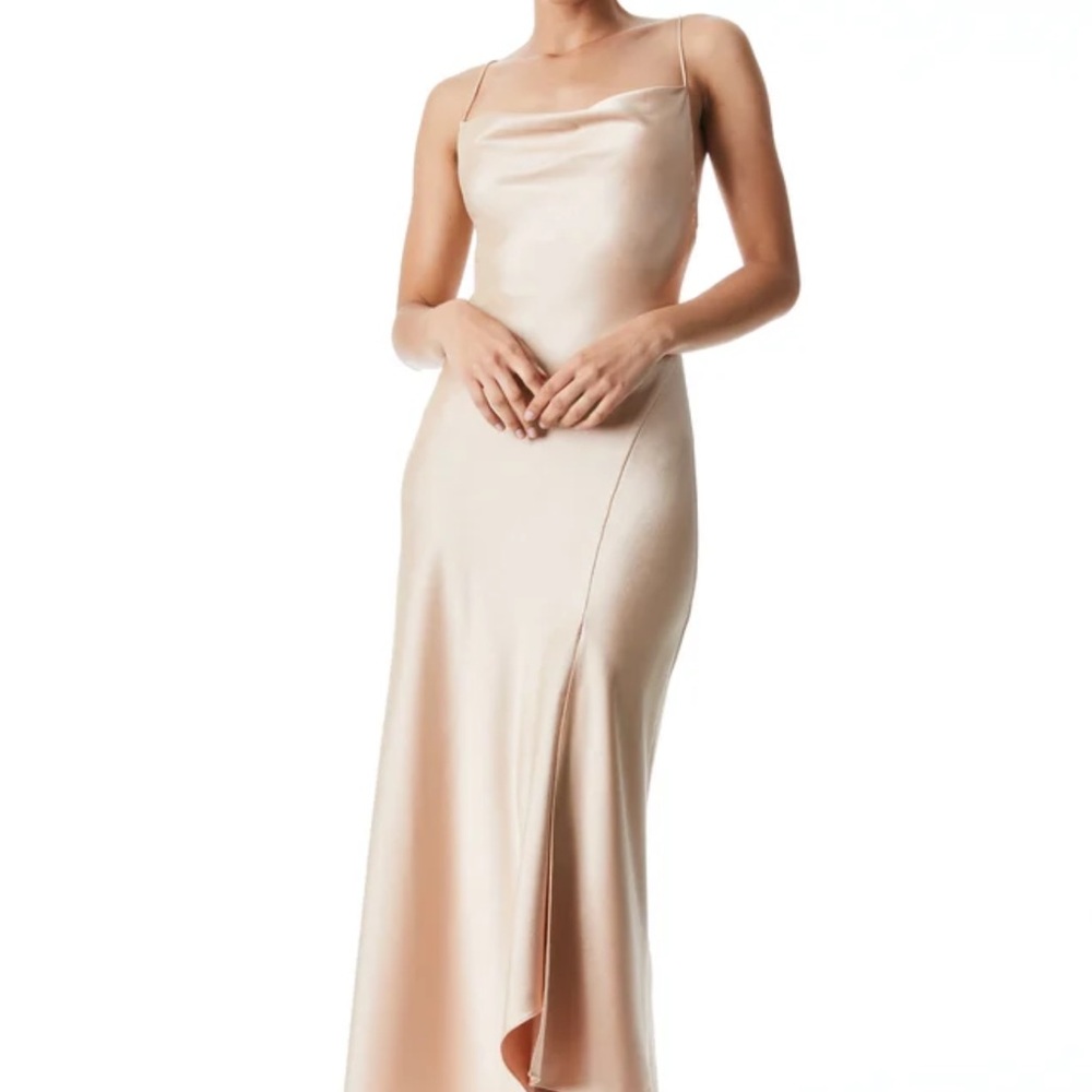 Alice + Olivia Satin Harmony Drapey Slip Dress